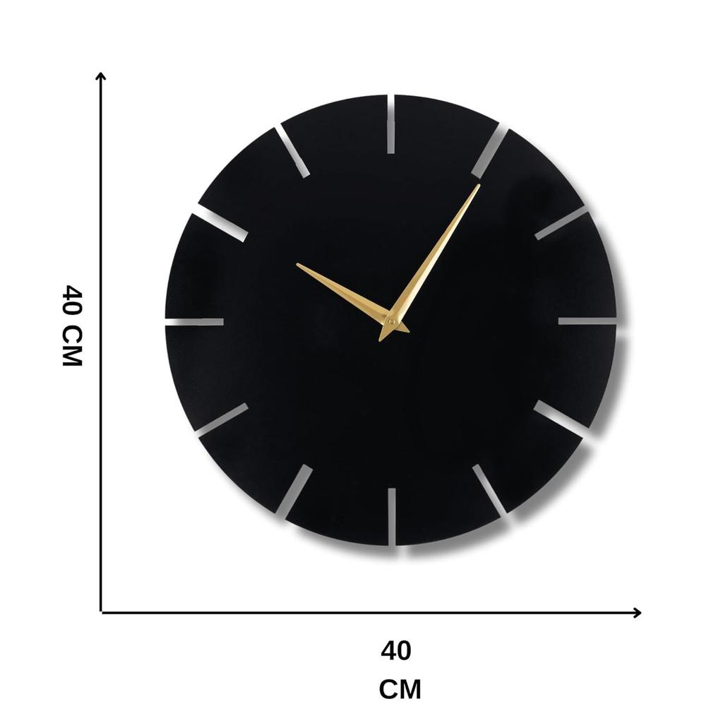 Metallic Analog Wall Clock for Home, Office, Living Room, Bedroom, Kids Room and Kitchen (40 X 40 Cm) | Big Size Stylish Latest Home Decor