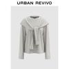 UR Women's Faux Two-Piece Shawl Tie T-Shirt
