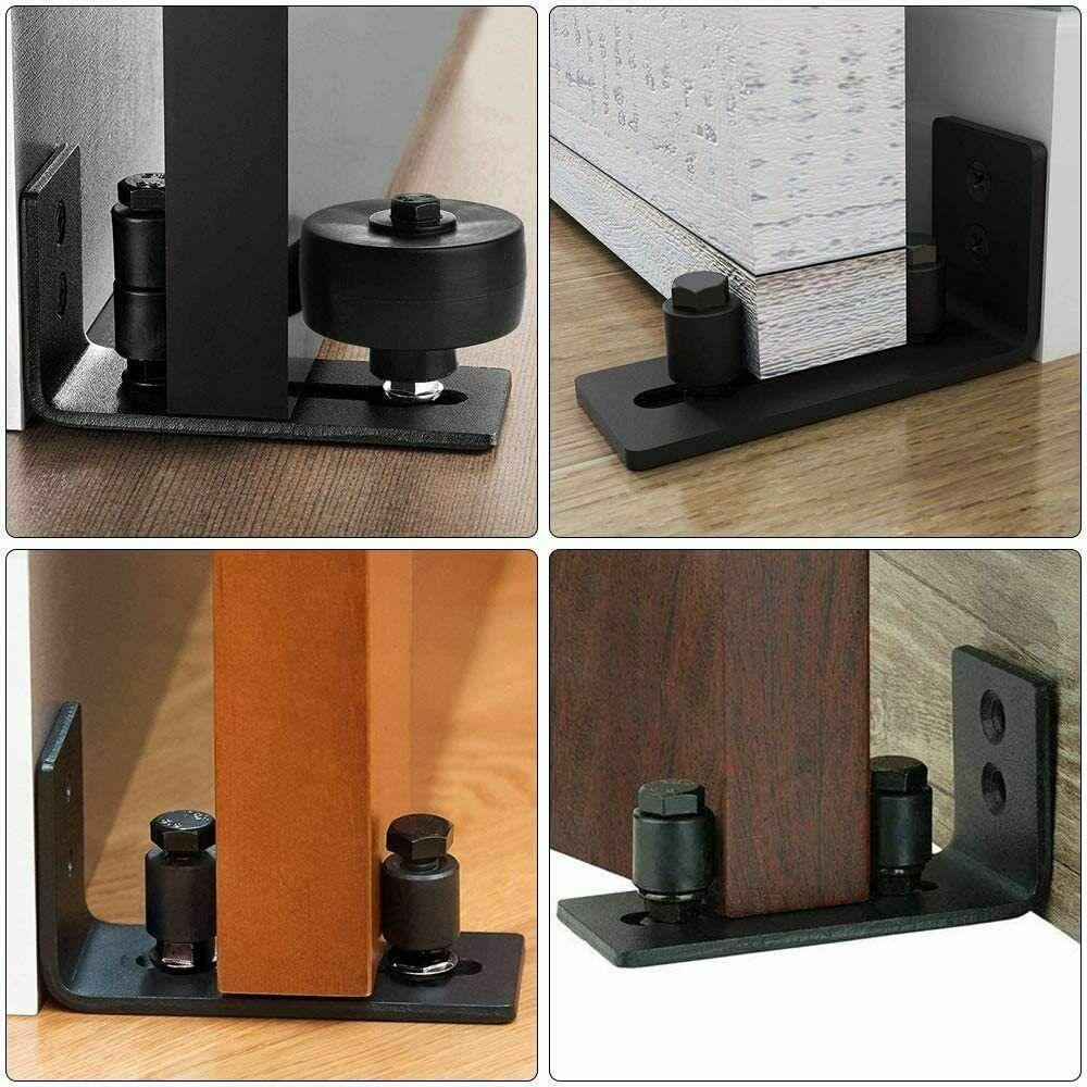 High-quality Black Barn Door Stabilizer Made Of Carbon Steel And Pom Spray Coated Surface Ideal For American-style Sliding Doors