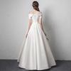French Light Wedding Dress Certificate Registration Dress Small White Dress Satin Door Dress Korean Temperament Small Bride Engagement