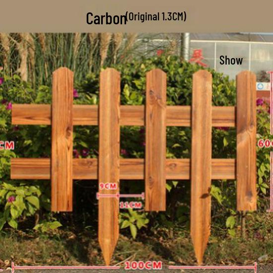 Carbonized Anticorrosive Wood Decorative Fence for Outdoor Gardens and Parks
