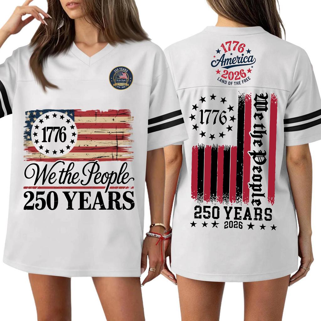 Women's Casual Fashion V-Neck Sports Independence Day Print Short Sleeve Sports T-Shirt Top