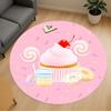 1pc Cupcake, Donut Round Chair Mat Area Rug - Non-Slip, Floor Mat for Office, Bedroom, Home Decor Christmas Gift P0811313