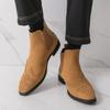 Autumn/Winter 2025 Men’s High-Top Frosted Leather Martin Chelsea Boots - Plus Size Available