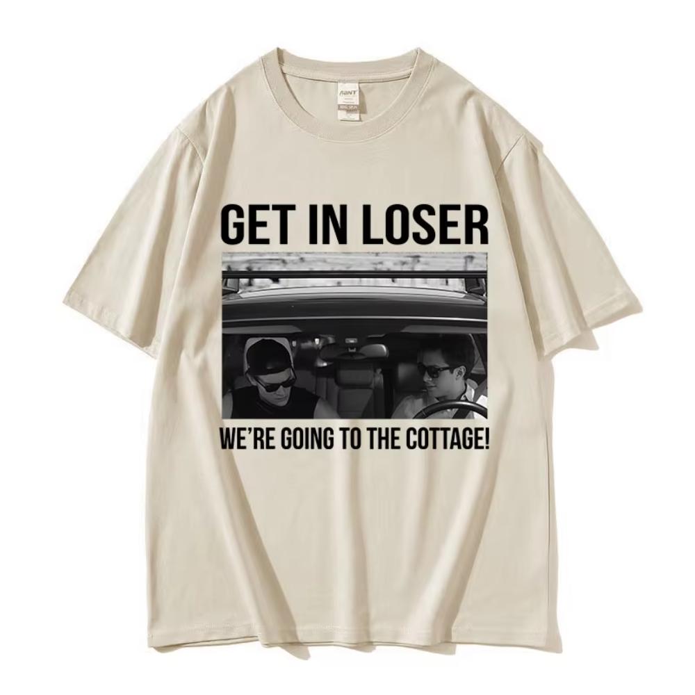 Heated Rivalry Get in Loser Were Going To The Cottage Graphic T Shirt Mens Vintage Male Cotton Short Sleeve Tshirt Streetwear