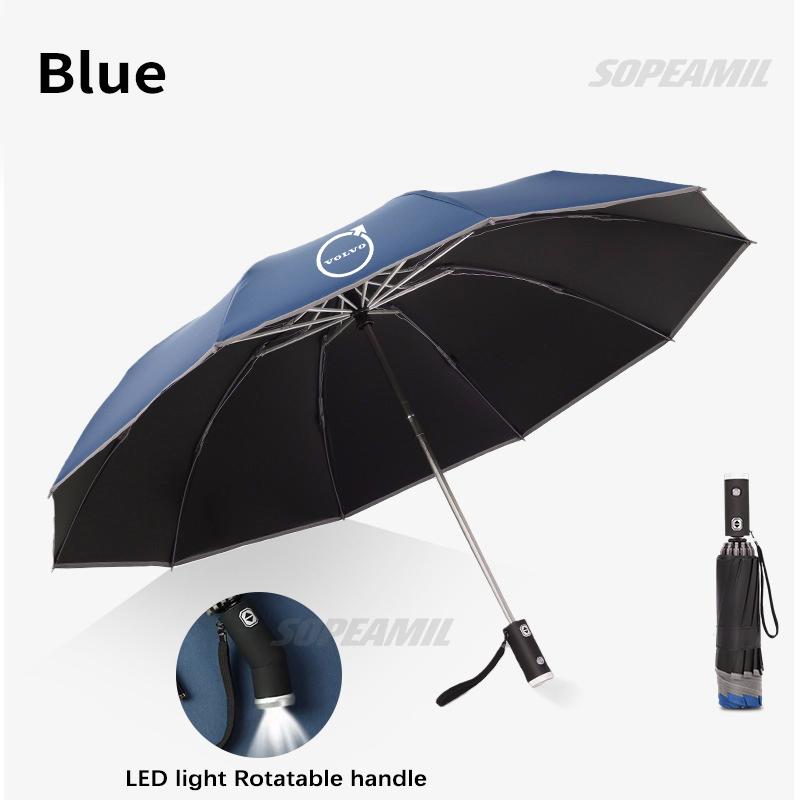 Volvo XC40 XC60 XC70 XC90 V40 V60 V70 V90 S40 S60 S80 S90 C70 Car Led Light Umbrella Automatic Folding Sun Protection Sunshade