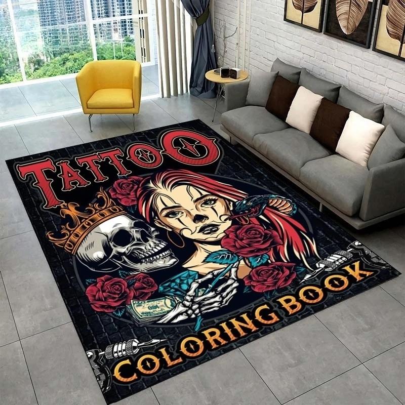 Tattoo Studio Carpet Mystic Witchcraft Carpet for Living Room Decorations Sofa Table Large Area Rugs Tattoo Studio Doormat Decor