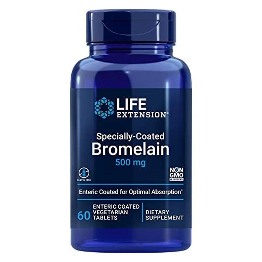 Specially-Coated Bromelain, 500mg - 60 enteric coated vegetarian tabs