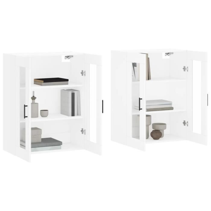 VidaXL Armoires murales 2 pcs blanc bois d'ingénierie 3197945