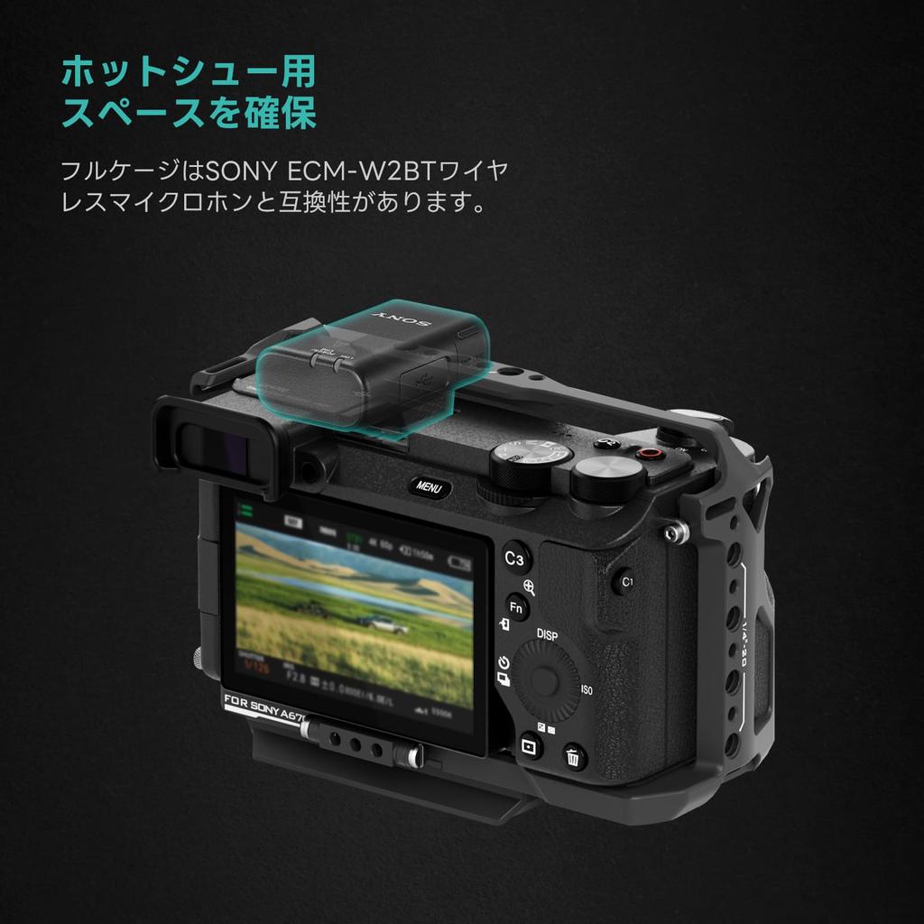 TILTA Camera Cage Compatible with Sony Lightweight Kit with Cooling Compact NATO Top Handle and 18mm NATO Rail Attachment Titanium Gray A6700, System,