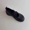 Retro with skirt, black small leather shoes, women's muffin, Mary Jane shoes, sports and leisure shoes, platform height-increasing ballet shoes