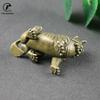 Antique Bronze Chinese Myth Beast Qi Lin Statue Miniature Figurines Desktop Ornaments Home Car Decorations Copper Crafts Gifts