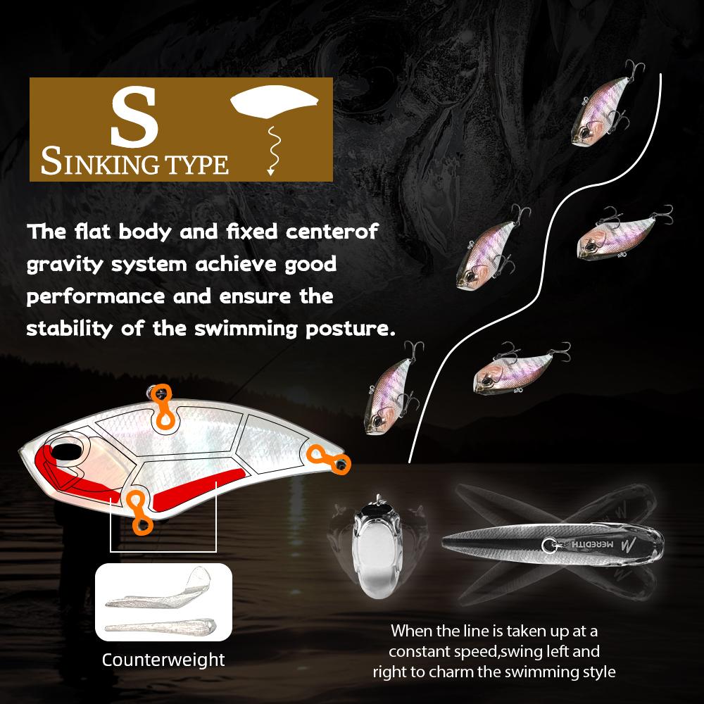 MEREDITH Apex Vibe F 85mm 24g Sinking Treble Hooks Pike Bass VIB01