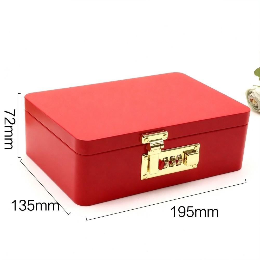 Combination Lock Password Lock Storage Box Metal Construction Flip Top Design Key Safe Box Secure Storage Rectangular Shape