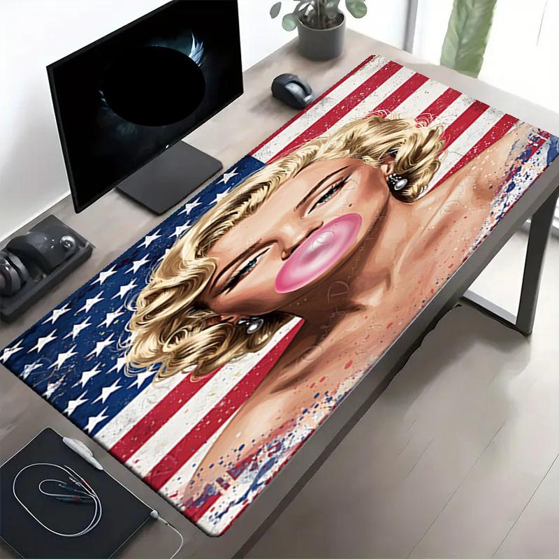 Marilyn Monroe Print Mouse Pad, Anti‑Slip Desktop Keyboard Mat, for PC Laptop Gaming Working Daily Use, Cool Festival Surprise Gift