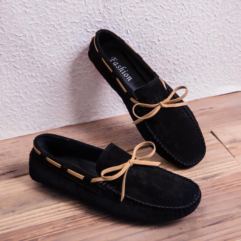 Fashion Brand Mens Casual Shoes Fashion Suede Leather Moccasins For Men Classic Slip On Loafers Men Soft Driving Flats Plus Size 38-47