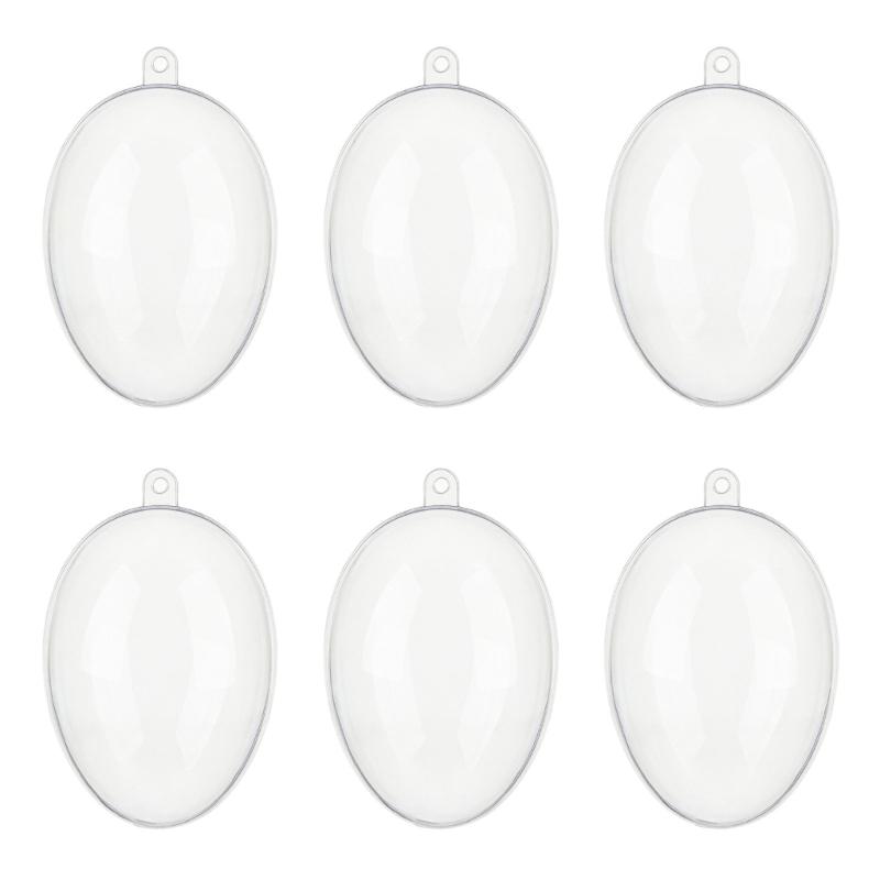 

Set Of 6 Clear Transparent Plastic Fillable Ornaments Christmas Tree Baubles Decoration Festival Hanging Accessories