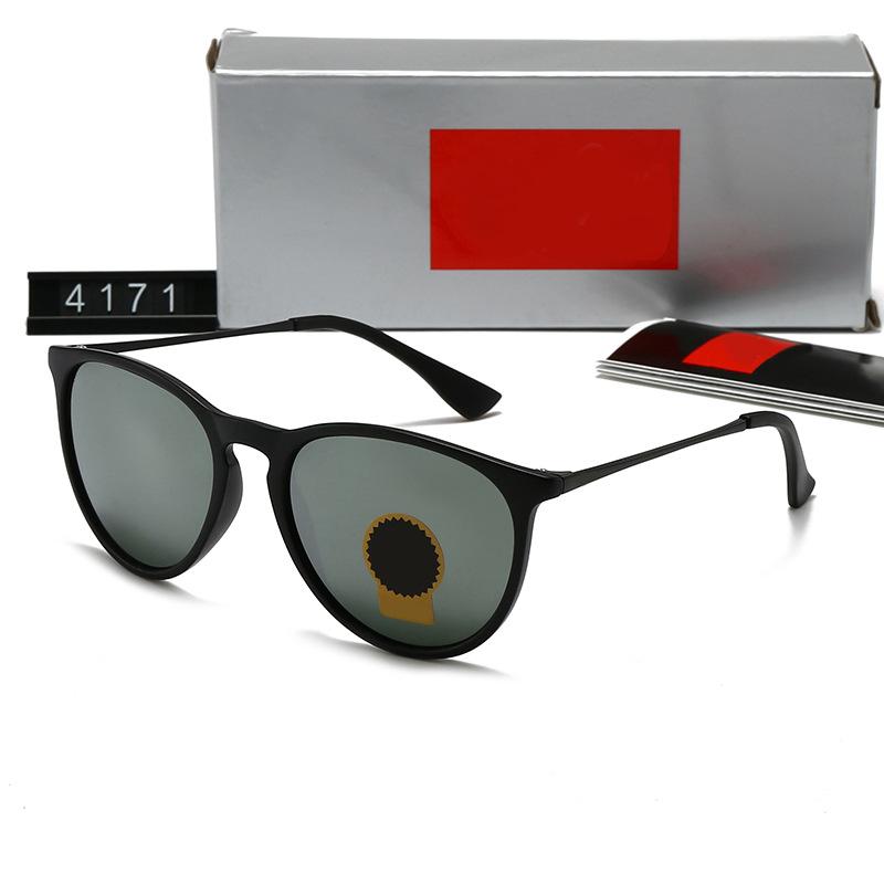 A Full Set of Packaging Men's and Women's Jindian Round Small Frame Glass Sunglasses High-quality Men's Casual Fashion Sunglasses