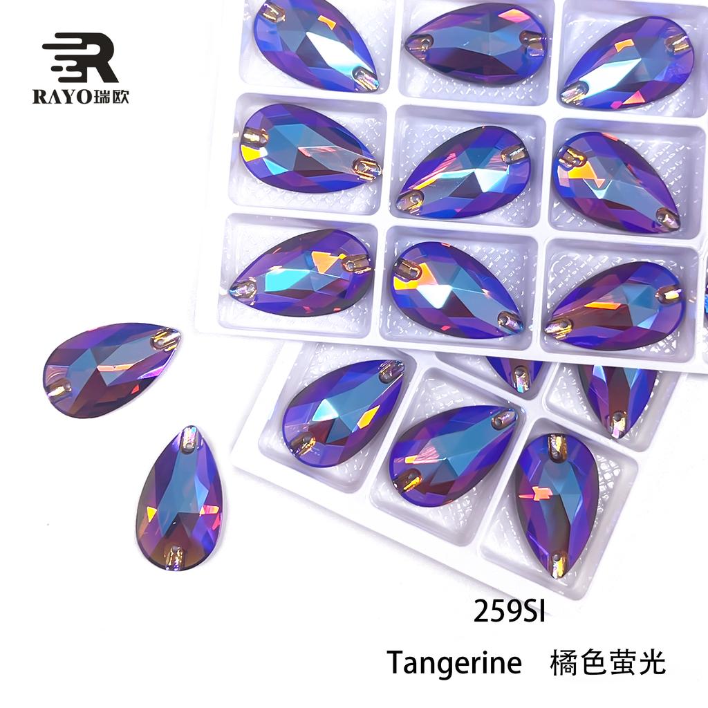 K9  Supplier AB Crystal Glass Sew-on Beads Drop Shape Wedding Dress Decor Sewing Rhinestones Glue Applique Technique
