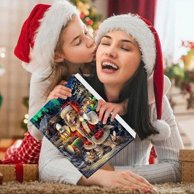 Dog Advent Calendar 24 Days Dog Theme Christmas Countdown Calendar 2D Dog And Santa Decorations Fun Holiday Gift Keepsake for Family Kids Dog Lovers