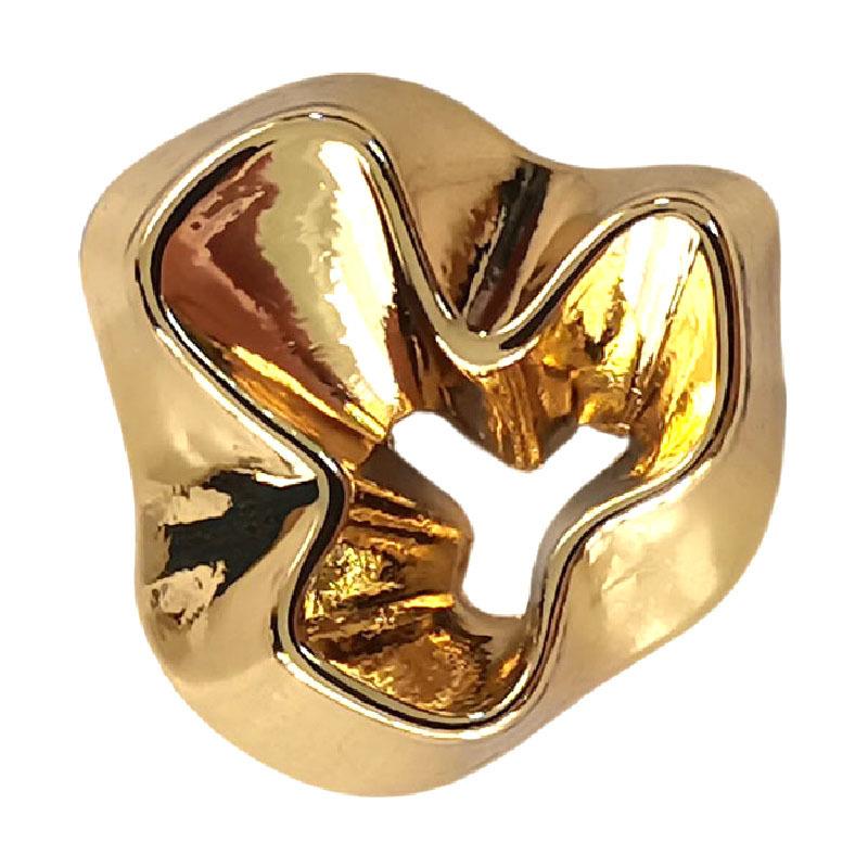 5Pcs Special-Shaped Hollow Metal Buttons Women'S Suit Buttons Xiaoxiang Simple Style Suit Cardigan Big Clothes Buttons