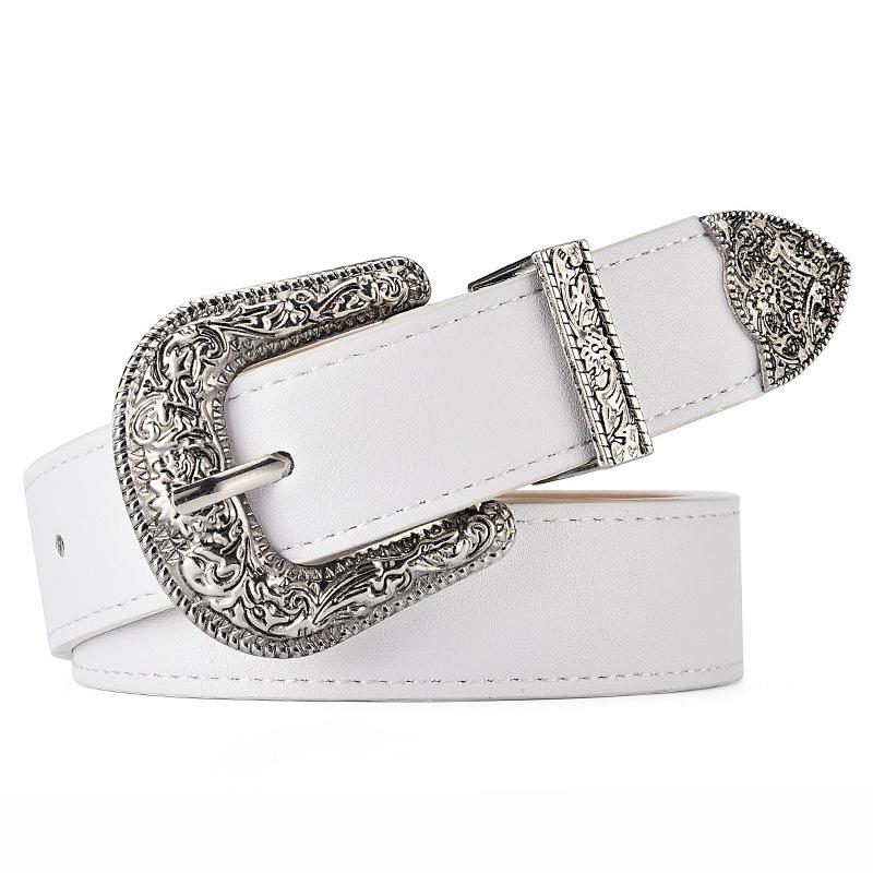 

Женский комплект из трех ремней: Пряжка с цветочным узором для джинсов, европейский и американский стиль, студенческий дизайн. 105 cm