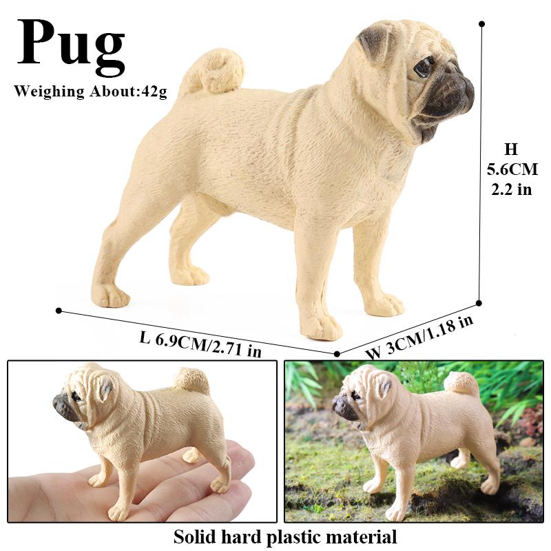 Oenux Dog Animals Model Husky Pug Pomeranian Rottweiler Chihuahua Action Figure Puppy Figurines PVC Cute Collection Toy Kid Gift