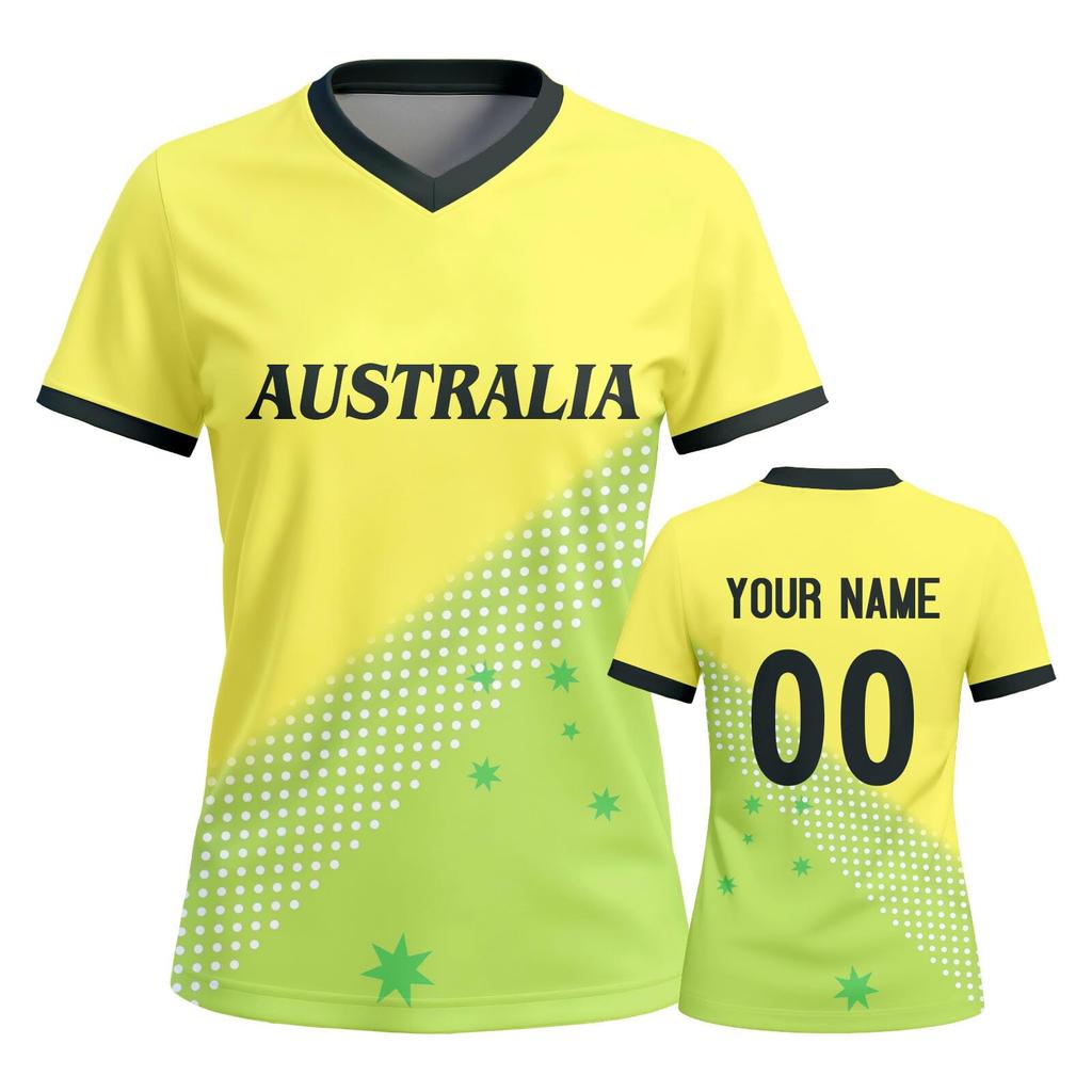 Women's Customizable Soccer Jersey Lightweight Breathable Sports Shirt V Neck Short Sleeve Athletic Top for Team Matches Training
