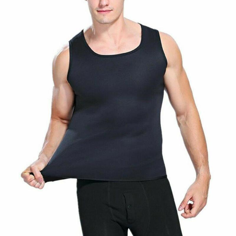 Homens sauna terno colete de suor cintura trainer corpo shaper camisa de compressão treino regatas controle de barriga emagrecimento shapewear fitness undershirts