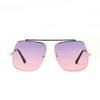 Glasses S3067 Metal Frame Polygon Single Beam Gradual Change Color Sunglasses Women, Sunglasses Women