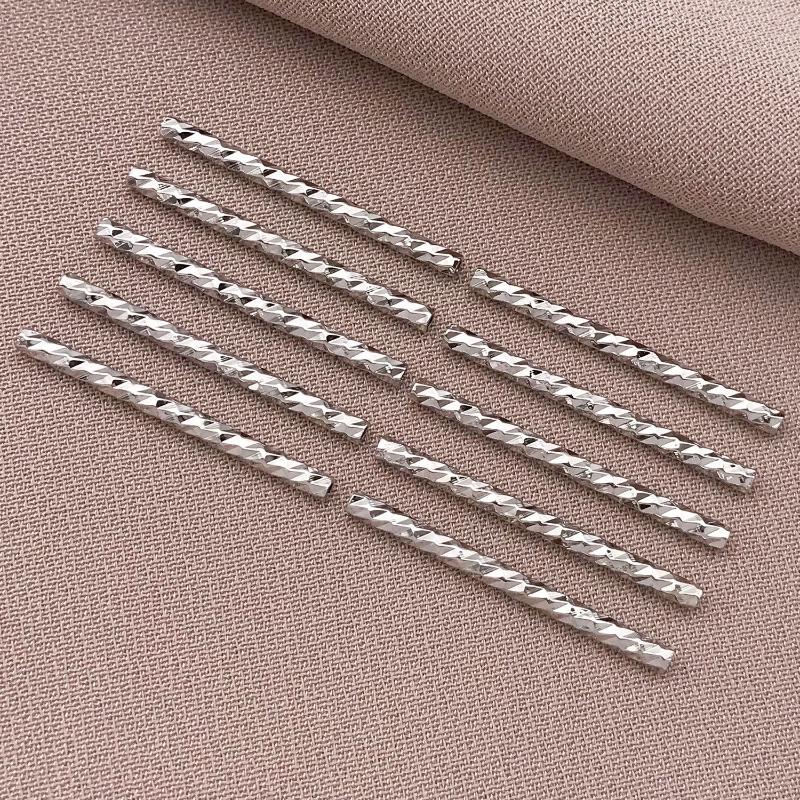 50pcs 18K Copper Plated True Golden Thick Silvery Platinum Batch Flower Connection Tube, DIY Bracelet Jewelry Making Accessories