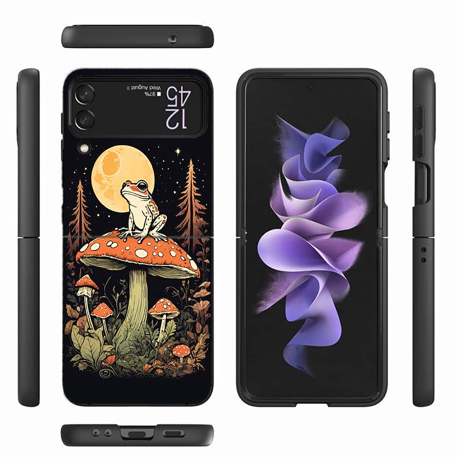 

Коттеджкор Лягушка Эстетика Чехол для Телефона Для Samsung Z Flip 6 7 5G Z Flip 5 Galaxy Z Flip 3 4 5G ZFlip Ударопрочный Жесткий Чехол ТПУ ПК Galaxy Z Flip 3 5G