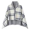 Fleece Wearable Blanket, Plaid Lap Blanket Comfy Poncho Throw with Button Plaid Throw Cushion for Bed Sofa Office