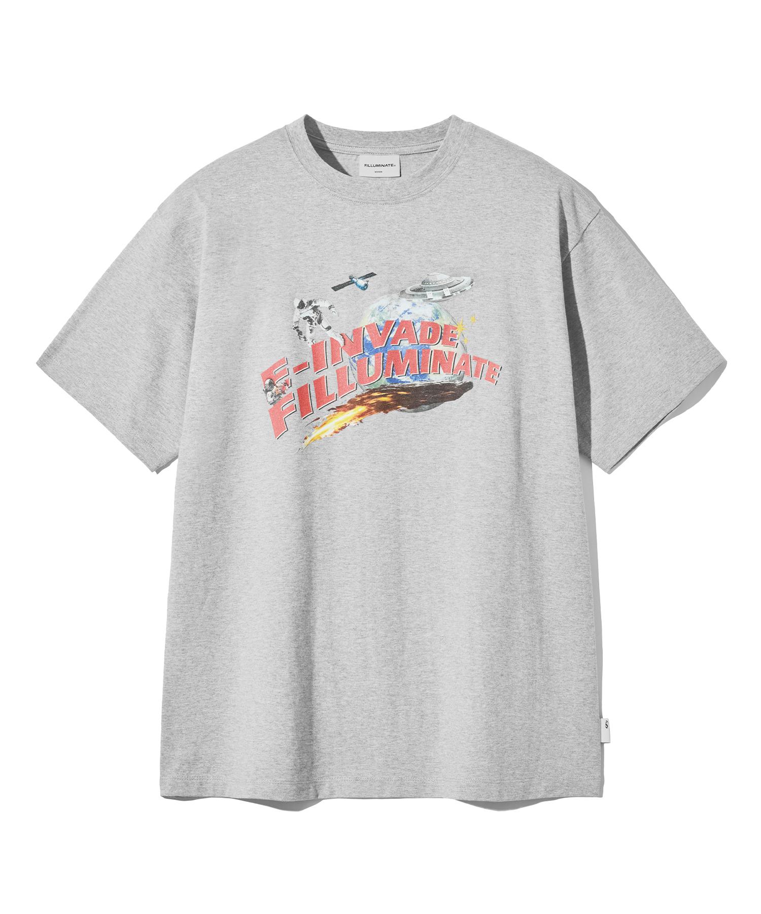 Illuminate Space Graphic T-Shirt - Melange Gray Melange Grey/S