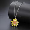 Teamer Enamel Sunflower Pendant Necklace Gold Color Stainless Steel For Women Fashion Plant Floral Amulet Jewelry Gift 2026 New