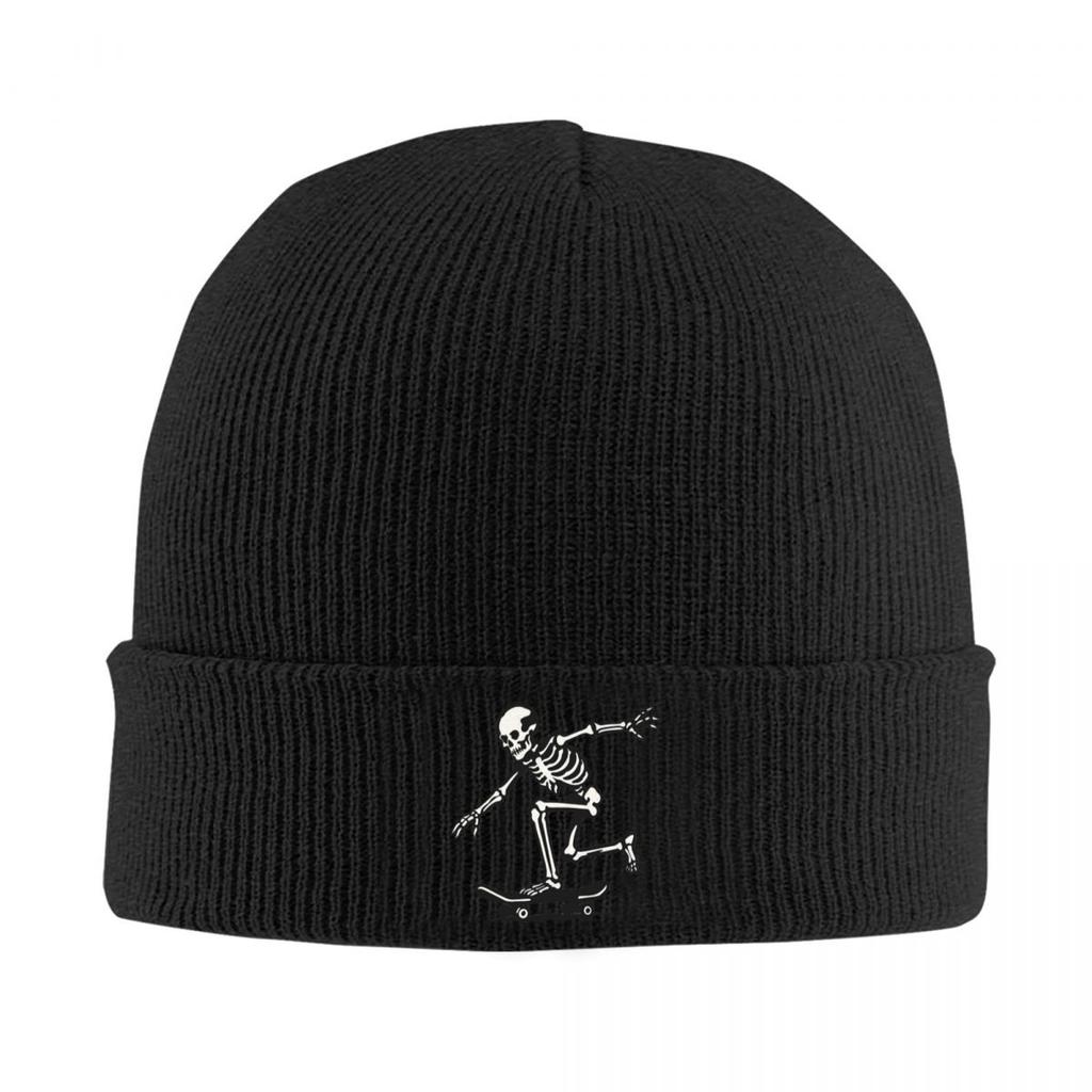 Cool Skeleton Skateboard Warm Knitted Cap Hip Hop Bonnet Hat Autumn Winter Outdoor Beanies Hats for Unisex Adult