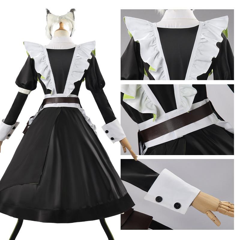 Arknights Kal'tsit AMa-10 Cosplay Costume Time Legacy Maid Outfit for Anime Game Women Halloween Comic-Con Party