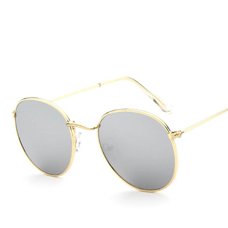 Luxury Vintage Round Sunglasses Women Designer Fashion Mirror UV400 Sun Glasses For Lady Eyewear Female Brand