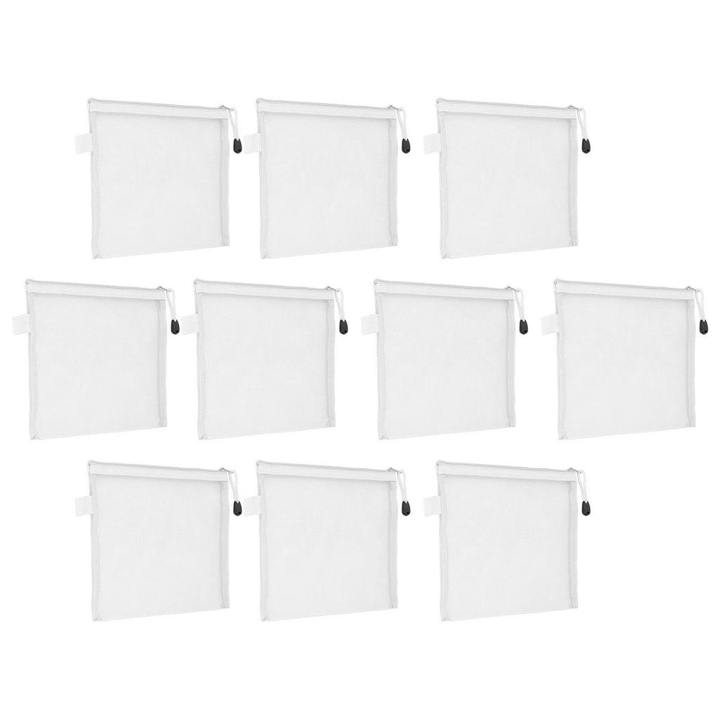 10PCS Zipper Documents Pouch Waterproof Tear Resistant A5 Paper Size Document Organizer Bag