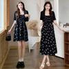 Large Size Women's Summer Clothes New Slightly Fat and Thin, Foreign Style Age-reducing Small Shawl Floral Suspender Dress Two-piece Set