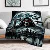 Gothic Grim Reaper Wall Art Print PosterBlanket Flannel Throw Blanket for Sofa, Bed, Travel, Camping, Office