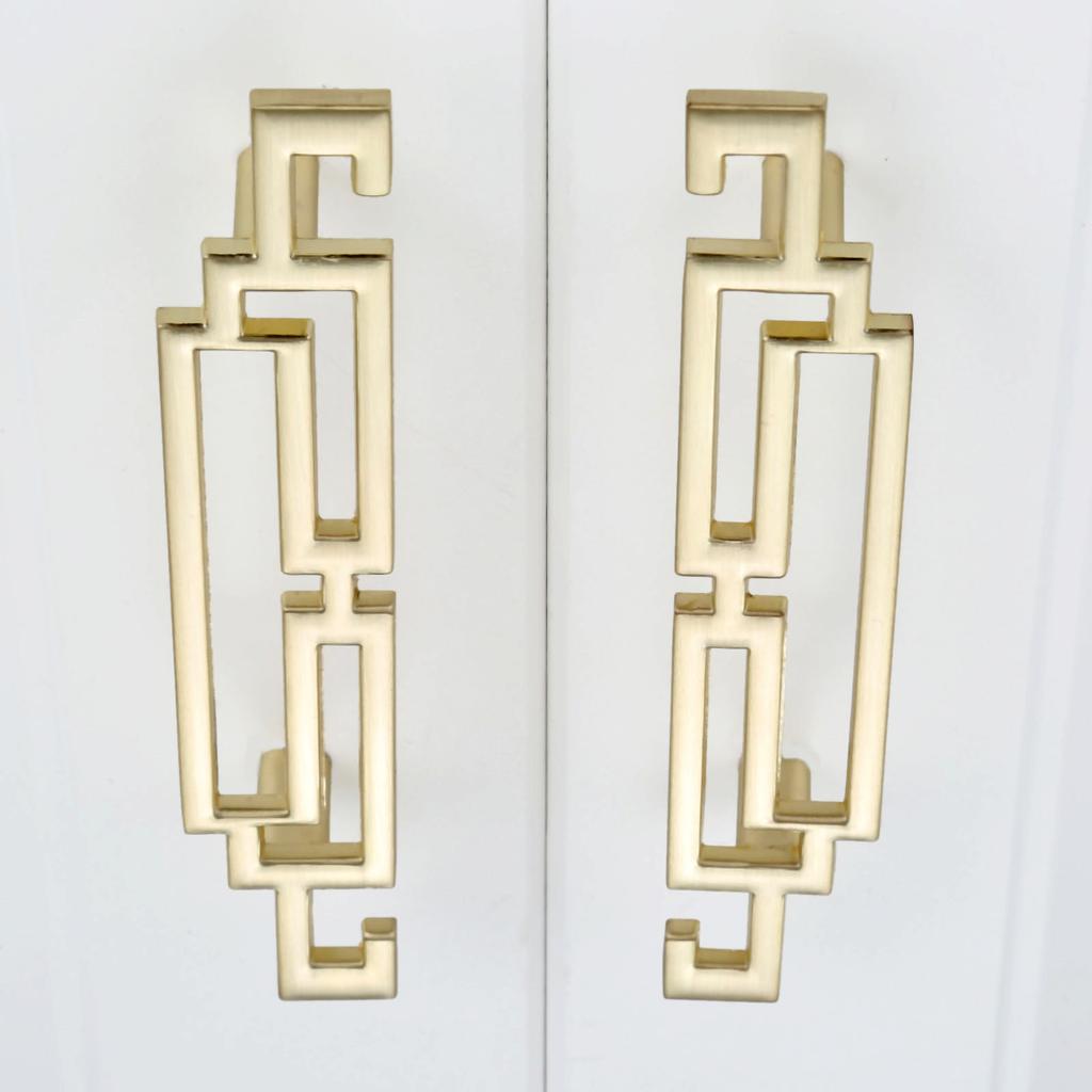 DRELD Gold/Black Dresser Pulls Drawer Furniture Handle Knob Kitchen Cabinet Pulls Door Handles Knobs Cupboard Handle 64/96/128MM