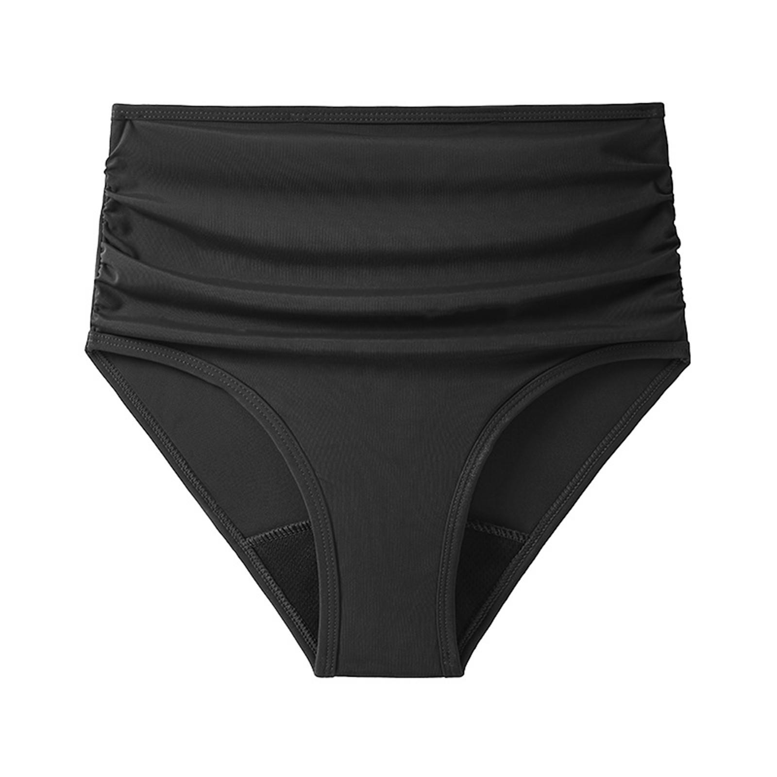 

Купальники, менструальные герметичные бикини, впитывающие штаны, плавки с высокой талией для женщин-подростков L чёрный