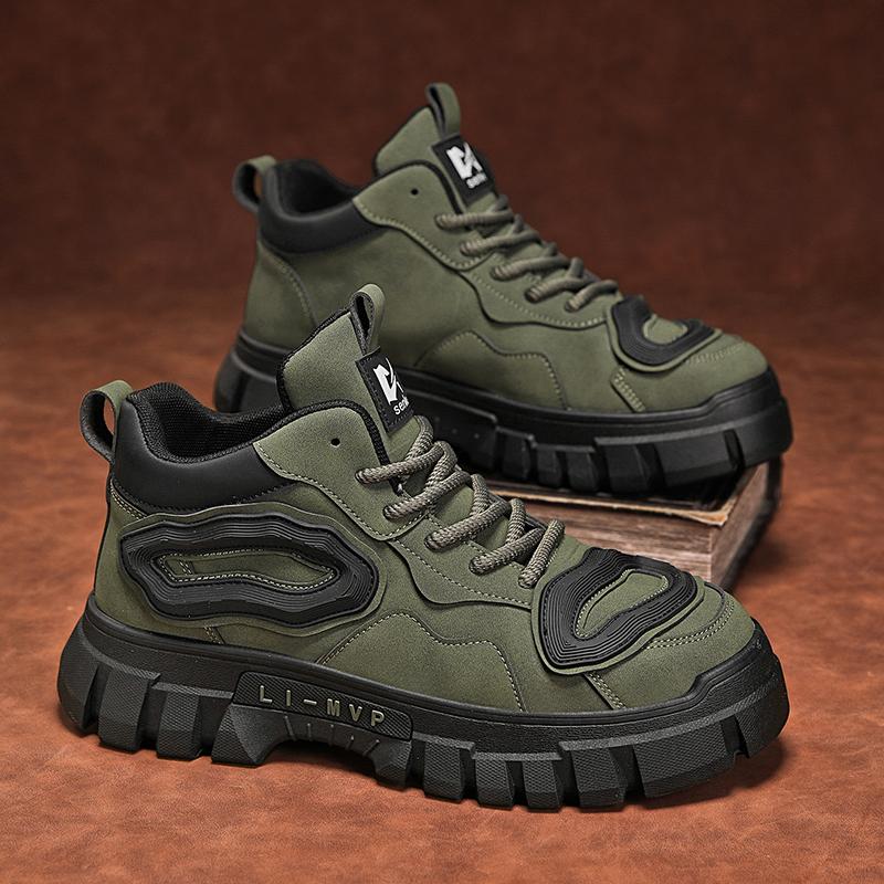 New Fashion Autumn And Winter Men's High Top Martin Boots Students Male Boys Trending Soft Sole Work Shoes Labor Protection Martin Sneakers