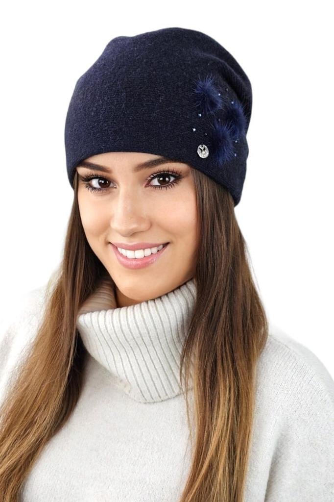 Onyx Elegant Women' Winter Hat Navy Blue