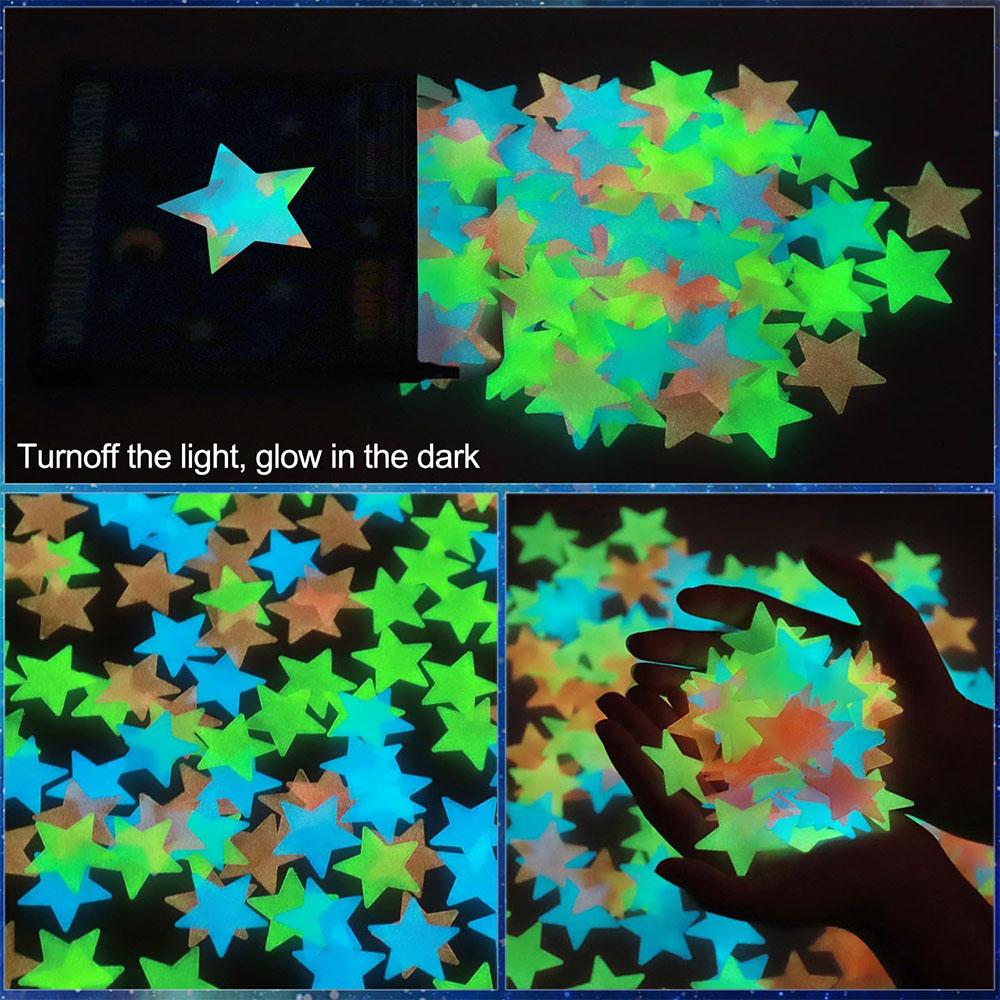 10/25pcs Luminous stars sticker resin material for Ceiling Decorations Wall Stickers Murals Decals Home Art Bedroom Nightstand