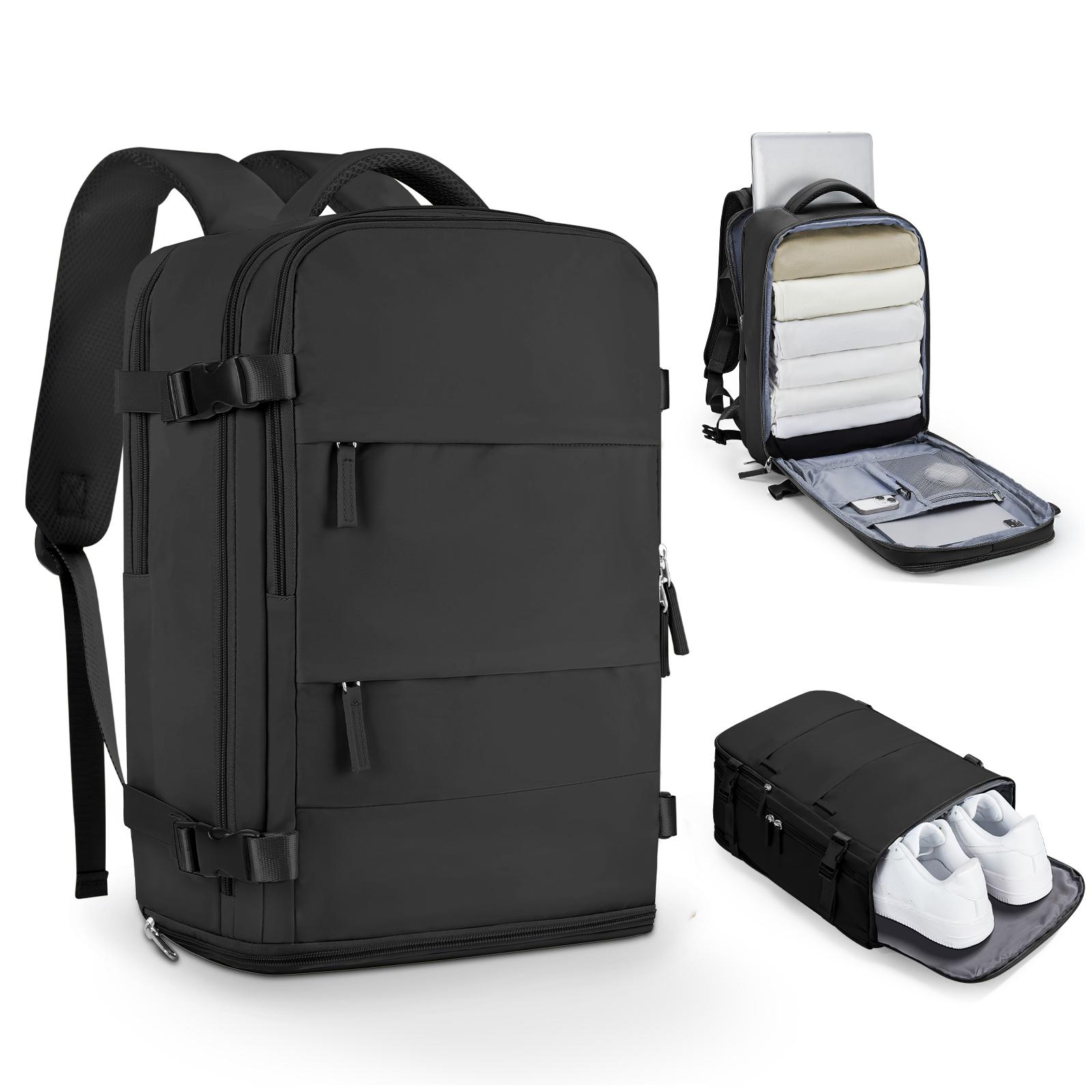 

Рюкзак большой вместимости для ноутбука 15.6 дюймов, водонепроницаемая сумка, ручная кладь для путешествий в салоне самолета, мужская деловая сумка для ноутбука, дорожная сумка чёрный