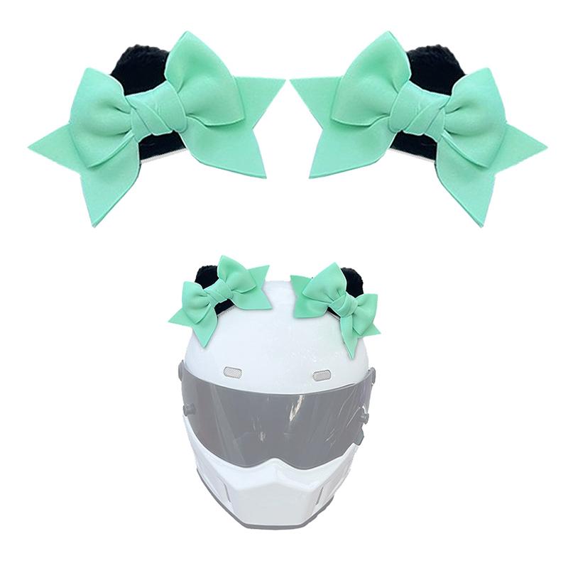 

2 шт. украшения для шлема мотоцикла бабочка узел уши для езды на лыжах шлем наклейка декор косплей стилизация аксессуары зелёный