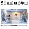 2D Weihnachten Winter Kulisse Schneemann Verschneites Haus Feiertags Fotografie Hintergrund
