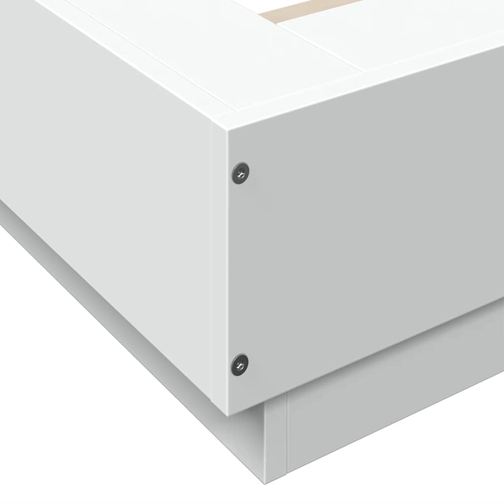 White Bed Frame 100x200 cm Engineered Wood